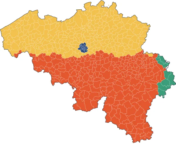 Language map of Belgium
