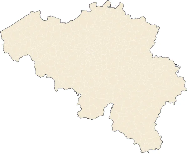 Map of all municipalities in Belgium