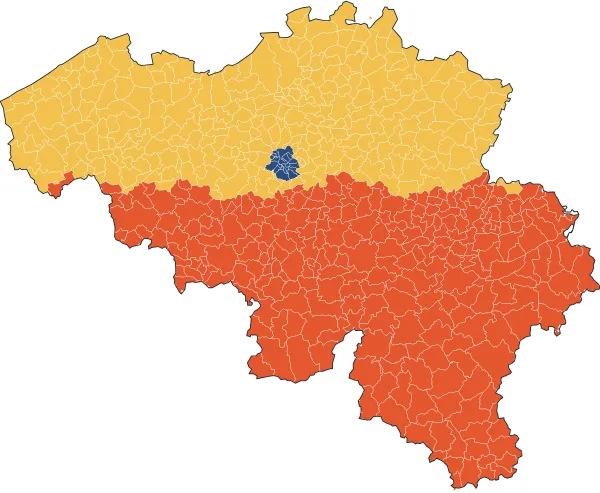 Map of the regions of Belgium